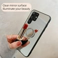 thumbnail image 2 of Compatible with Galaxy S23 Ultra Mirror Ring Case Makeup Diamond Bracket Cute Bling Mirror Stand Kickstand Fashion Luxury Shockproof Protective Cover for Girls Women-Sliver, 2 of 12