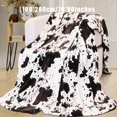thumbnail image 1 of 1pc Soft and Warm Cow Print Blanket - Plush Fleece Flannel Throw for All-Season Comfort - Perfect for Daughters, Adults, Students, and Teens, 1 of 5