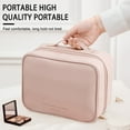 thumbnail image 3 of Leather Toiletry Bag,Multi Compartment Makeup Bag,Large Capacity Cosmetic Organizer,U-Shaped Opening Travel Bag,Portable Makeup Case,Water Resistant Wash Bag, 3 of 5