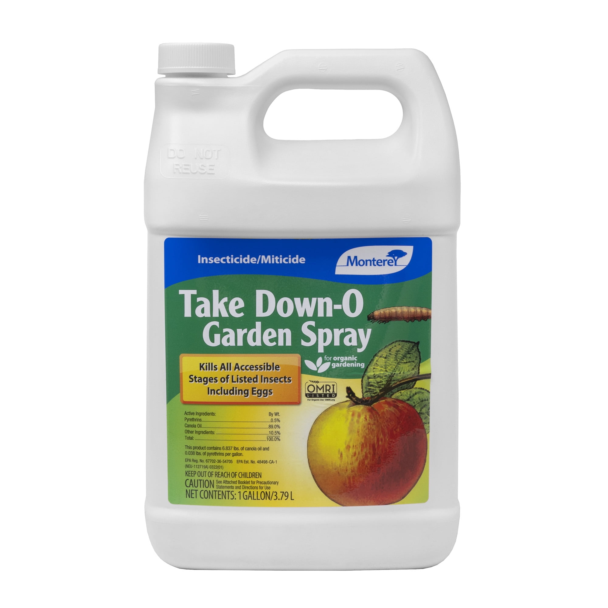 Monterey Take Down-O Garden Liquid Insecticide and Miticide, 1 Gallon