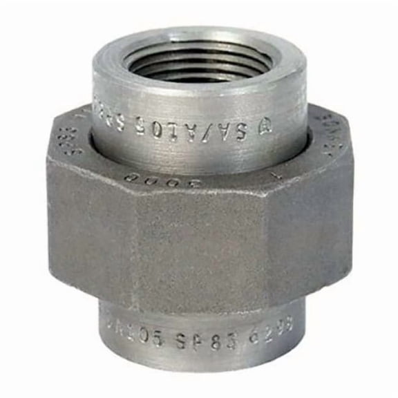 Union Threaded Union, 3/4" Pipe, FNPT, Black Forged Steel, Class 3000