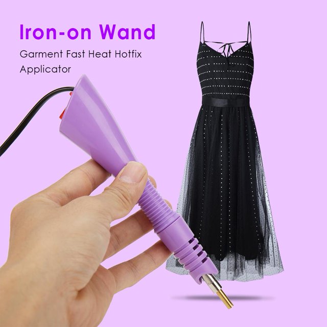 Pluma Perforadora Varilla para planchar con calor Prenda termofijada Aplicador Hotfix de calor rápido (Púrpura EE. UU.)