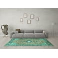 thumbnail image 3 of Ahgly Company Indoor Round Persian Turquoise Blue Traditional Area Rugs, 4' Round, 3 of 4