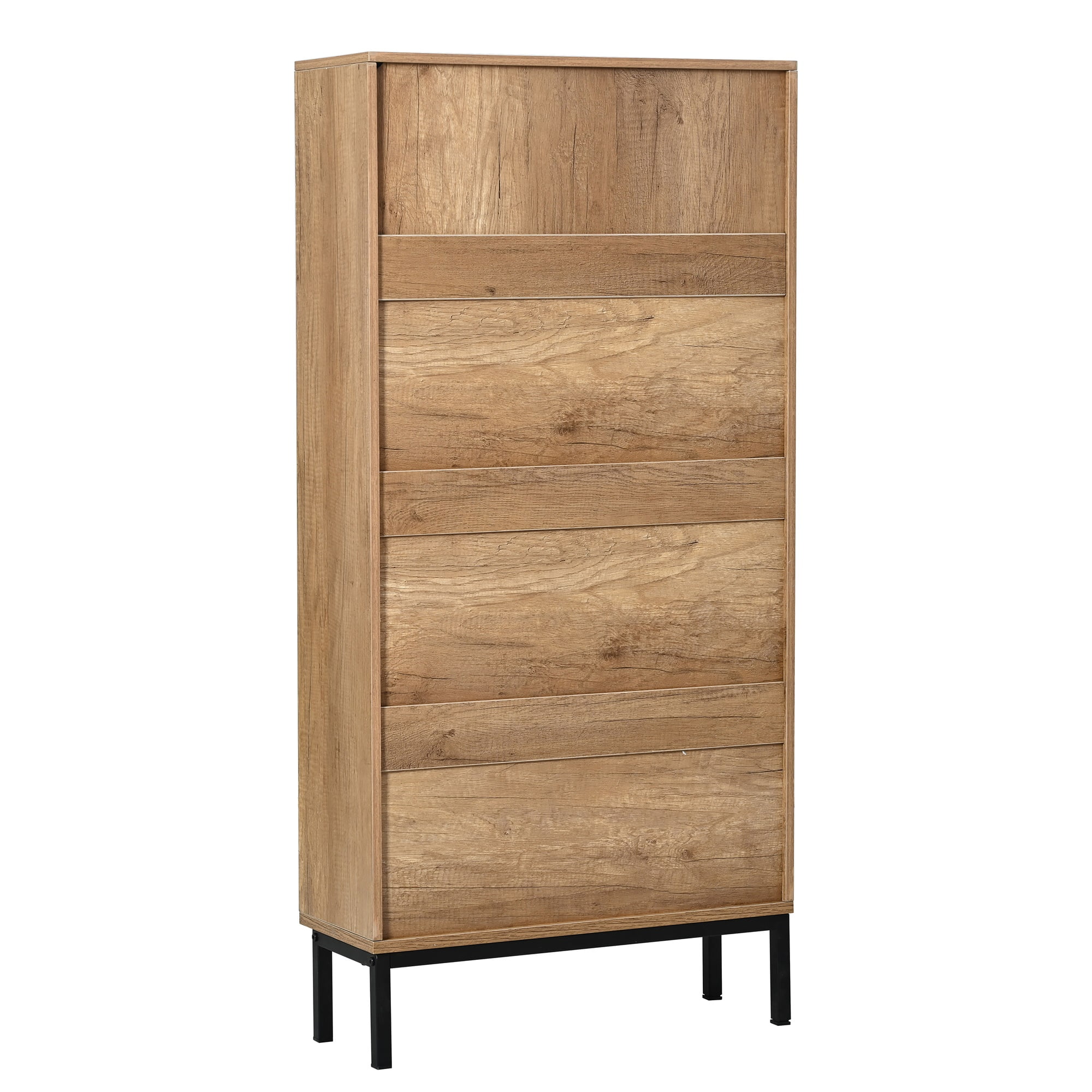 Kepooman Natural 3 Flip Drawer Shoe Cabinet, Rattan Shoe Rack Storage Organizerr with Metal Legs for Entryway Kepooman Natural 3 Flip Drawer Shoe Cabinet, Rattan Shoe Rack Storage Organizerr with Metal Legs for Entryway