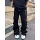 thumbnail image 1 of Pantalones vaqueros rectos de estilo americano para hombre y mujer, ropa Y2k de calle con borde crudo, estilo Harajuku, baile Hip-hop, color blanco, 1 of 4