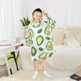 thumbnail image 6 of FORMRS Wearable Blanket Hoodie with Sleeves for Kids Cozy Flannel Sweatshirt, Avocado, 6 of 7