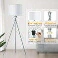 thumbnail image 5 of Tripod Floor Lamp , 61"Tall Floor Lamps, Standing Lamp with Rotary , Modern Floor Lamp Simple Design with White Shade, Floor Lamps for  Room, , Office, Without Bulb, 5 of 7