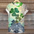 thumbnail image 2 of Amzcrzy Womens Tops Mode Imprimé Trèfle T-Shirt de la Saint-Patrick Col Rond T-Shirts de la Saint-Patrick Décontractés Tendance Manches Courtes Hauts pour Femme, 2 of 5