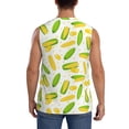 thumbnail image 4 of Fotbe Cartoon Corn Men's Camiseta sin Mangas Estampada para Hombres, Playera Casual para Gimnasio, Entrenamiento, Playa-XX-Large, 4 of 7