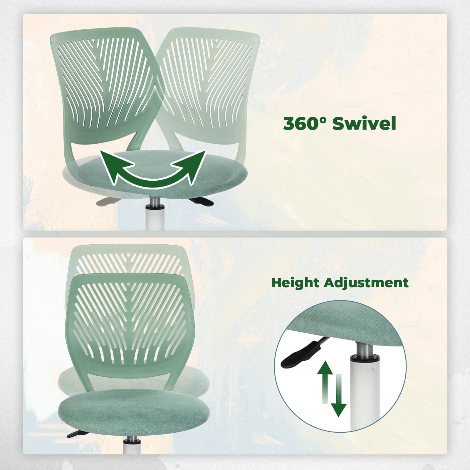 Homy Casa Swivel School Studen Chair with Adjustable Height – Ideal for Classrooms, Reading Areas