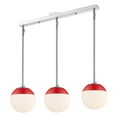 thumbnail image 1 of Golden Lighting 3218-3Lp Red Dixon 3 Light 29" Wide Linear Pendant - Chrome, 1 of 4