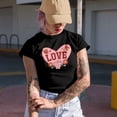 thumbnail image 2 of Love Vibes with Flowers & Lady Bug, Retro Valentine's Day or Valentine Gift, Navy Blue T-Shirt, 2XL, 2 of 5