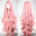 thumbnail image 2 of Peluca rizada rosa de 39 para mujer disfraz de juego de rol Peluca de cabello humano de una pieza XCF, 2 of 2