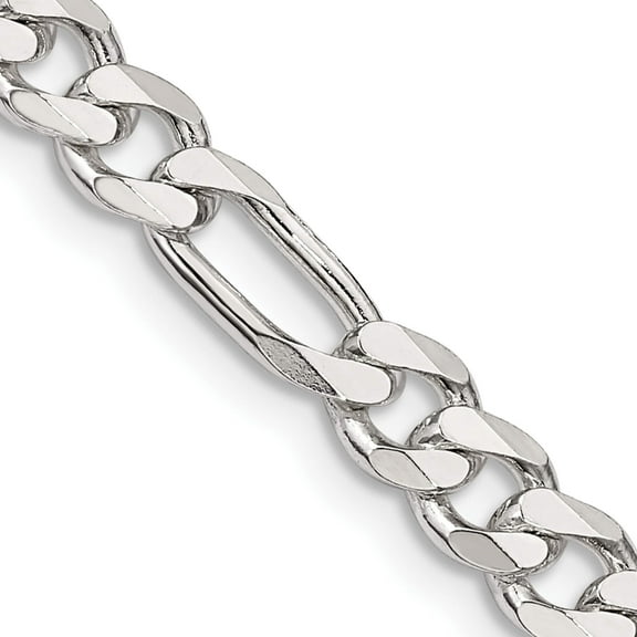 Sterling Silver 5.5mm Figaro Chain (16 X 5.5) Made In Italy qfg150-16