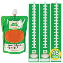 Disposable 6oz Baby Food Storage Pouch Containers, 48 Pack- Write What You Want Squeezable Pouches- Make Homemade Organic Food for Babies/Toddlers-Works with Most Filling Stations Including Infantino