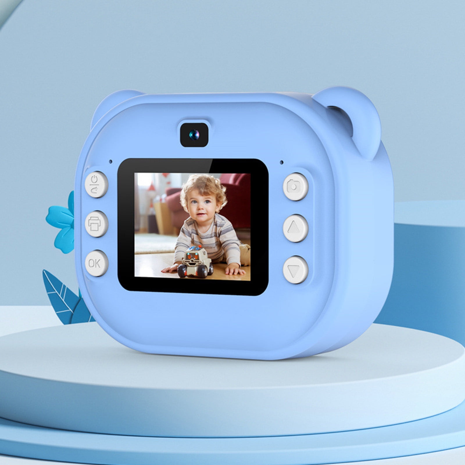 Tarmeek Instant Print Camera for Kids, 1080P HD Digital Camera with Inkless Thermal Printing, 12MP Dual Lens, Portable Photo Printer with 3 Rolls Paper, Blue