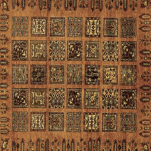 Ahgly Company Indoor Square Abstract Brown Modern Area Rugs, 3' Square