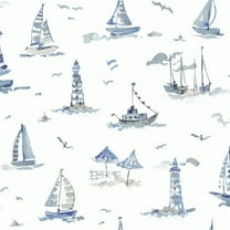 NuWallpaper Set Sail Blue Peel and Stick Wallpaper