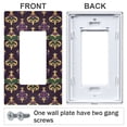 thumbnail image 3 of Yayeee Rocker Switch Wall Plate 1-Gang 4.6"x2.9" Home Decorative Outlet Cover, Gold and Purple Floral Pattern, 3 of 6