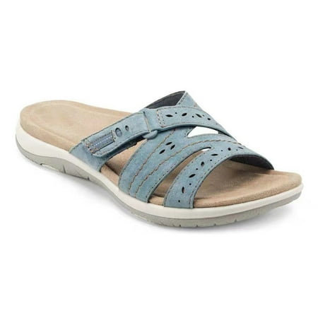 

Woman Orthopedic Comfy Premium Round Toe Sandals Hollow Out Hook-and-loop Design Blue 38