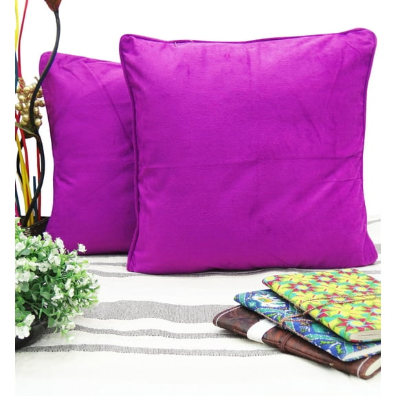 "Lot Of 2 Pcs Home Decor Throw Pillow Decorative Cushion Cover Velvet Case 16" X 16""