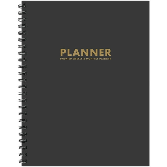 Charcoal Gray 8.5 X 11 Undated Monthly Planner, (Hardcover)