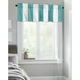 thumbnail image 4 of Kitchen Cafe Valance Curtain for Small Windows,Summer Sea Aqua and White Stripe Rod Pocket Short Valances Rustic Striped Texture Window Treatment Panel for Living Room/Bedroom/Bathroom,42x18in, 4 of 9