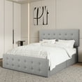 thumbnail image 5 of Full/Queen/King Size Bed Frame with Headboard and 4 Storage Drawers, Platform Bed Frame Square Stitched Button Tufted, No Box Spring Needed, Noise Free, Easy Assembly, 5 of 7