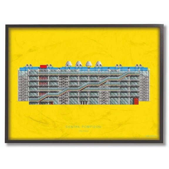 Stupell Industries Centre Pompidou Famous People Characters Fashion Design Framed Wall Art by Fred Birchal
