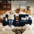thumbnail image 4 of Modular Sectional Sofa with Removable Washable Covers, Oversized Deep Seat 2 Seater Loveseats with Console, Chenille in Navy Blue, 4 of 9