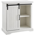 thumbnail image 1 of Walker Edison Carson Modern Farmhouse Sliding Slat Door Storage Cabinet, 32 Inch, Brushed White, 1 of 5