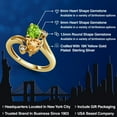 thumbnail image 2 of Gem Stone King 18K Yellow Gold Plated Silver Green Peridot Yellow Citrine Ring for Women (1.56 Cttw, Heart Shape 6MM, Gemstone August Birthstone, Size 6), 2 of 6