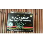 Madina African Black Soap Shea Butter and Aloe Vera, 3.5 oz
