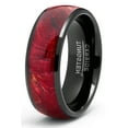 thumbnail image 2 of Men's Black Tungsten Ring Wedding Band Red Wood Burl 8MM Comfort-Fit, 2 of 3