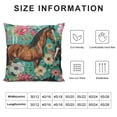thumbnail image 6 of Jiayy Horse Flower Throw Pillow Covers  Pillow case Farmhouse Pillow Cover Square Cushion for Living Room Couch Sofa Bed Home Outdoor Indoor Decorative Set of 2 White, 6 of 6