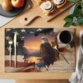 thumbnail image 2 of Independence Day Placemats Set of 12 Rustic American Flag Eagle Nature Scenery Place Mats Indoor Wipeable Table Mats Washable Dining Table Placemats for Kitchen Holiday Party Home Decor 13x19 Inch, 2 of 9