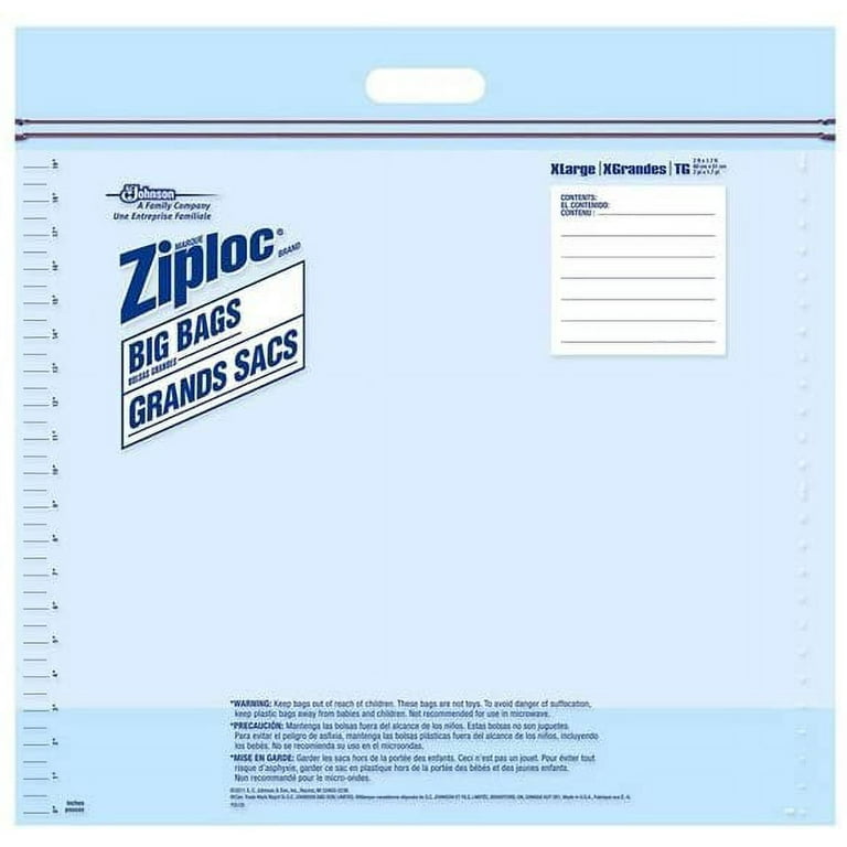 Ziploc Storage Bags, Double Zipper Seal & Expandable Bottom, XL, 4 Count,  Pack of 8 32 Total Bags, Big Bag 