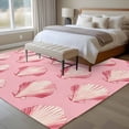 thumbnail image 5 of Pink Seashell Area&nbsp;Rug 6x9ft Nautical Non-Slip&nbsp;Washable Square&nbsp;Rugs Soft Felt Indoor Floor Mat for Bedroom Kitchen Living Room Bathroom, 5 of 9