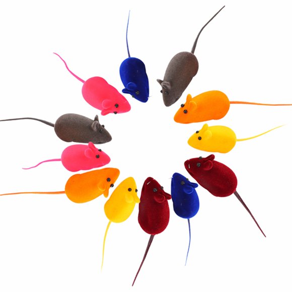 12PCS Squeaky Rat Cat Toys Interactive Mice Cat Chew Toys Chase Toys for Kittens