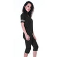thumbnail image 3 of Moomaya Womens Plain Nightwear Set w/ Capri Cotton Sleepwear 2 Pcs Nightdresses-K9M, 3 of 7