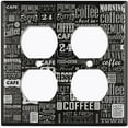thumbnail image 2 of Metal Light Switch Wall Plate Outlet Cover (Coffee Shop Cafe Restaurant Sign Black White - Double Duplex), 2 of 2