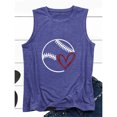 thumbnail image 4 of Usmixi Tank Top for Women Baseball Graphics Round Neck Sleeveless T Shirts Breathable Loose Fit Athletic Workout Vest Blouses Navy S Clearance Clothes, 4 of 4