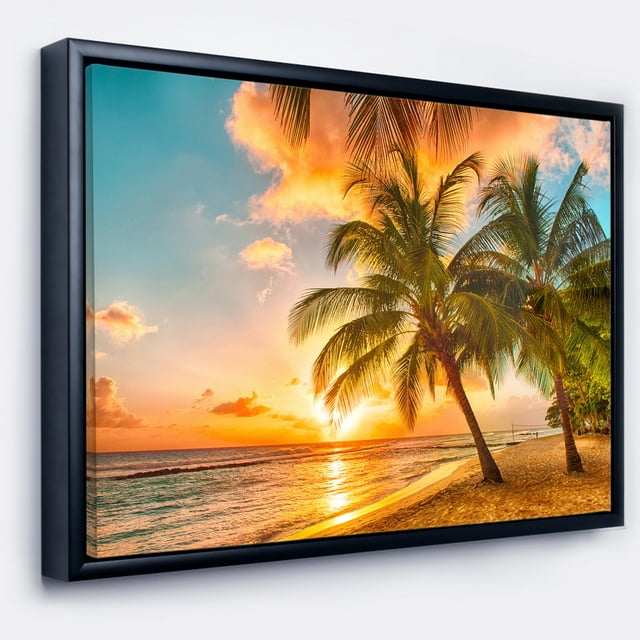 Designart - Barbados Paysage - Impression sur Toile Encadrée pour Photographie