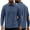 Blue, variant on Men's Corduroy Shirt Solid Color Long Sleeve Button Placket Collared Pullover with Elbow Patch Men's Vintage Casual Top,Gray