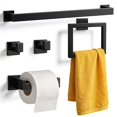 thumbnail image 1 of Set de accesorios de baño Kitsure a prueba de óxido negro mate, 1 of 9