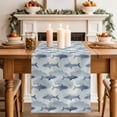 thumbnail image 4 of Blue Sharks Coastal Cotton Linen Table Runner for Dining Kitchen, Summer Beach Ocean Nautical Wedding Outdoor Party Tablerunners Decoration, Dresser Scarf Coffee Tablecloth Runners 13x72 Inches, 4 of 9