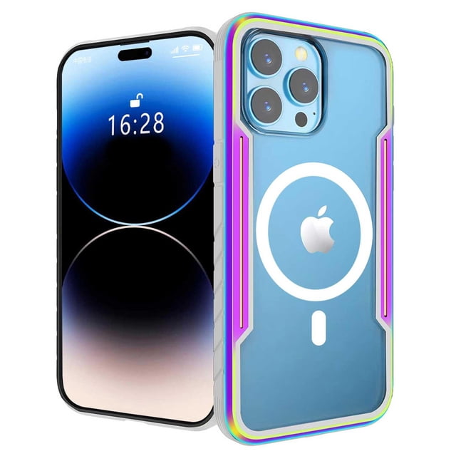 Funda TEKKU Metal para iPhone 15 PRO MAX compatible con MagSafe tornasol