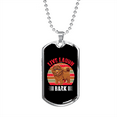 thumbnail image 1 of Live Rire Écorce Rose Collier en Acier Inoxydable Ou or 18 Carats Chien Tag 24" Chaîne, 1 of 8