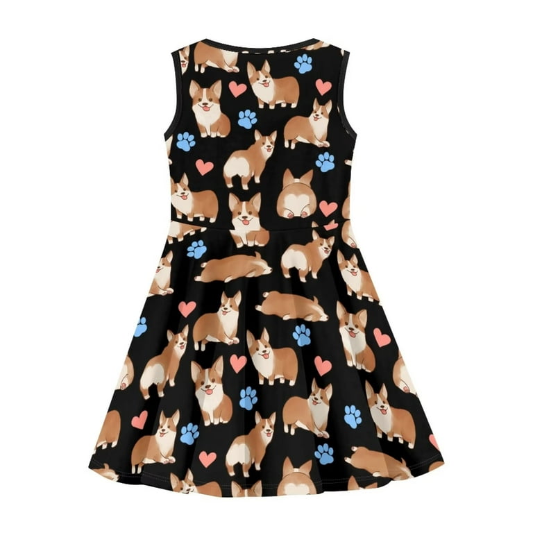 Corgi print cheap dress