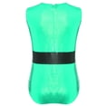 thumbnail image 2 of YONGHS Girls Christmas Santa Claus Dance Costume Shiny Metallic Gymnastics Ice Skating Leotard Green 6, 2 of 5